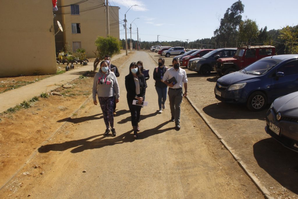 Seremi Claudia Toledo en terreno junto a vecinos de Mirador del Pacífico